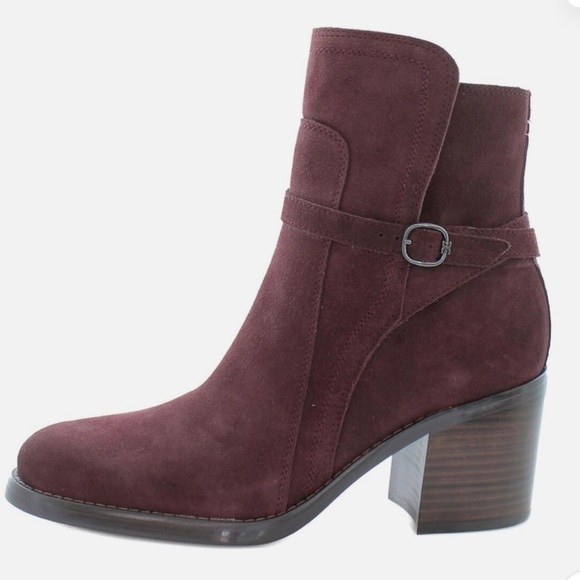 NWOT Sam Edelman Maroon Ankle Booties with Buckle Detail-Size 6 - Picture 1 of 13